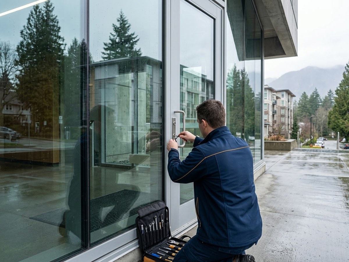 BC-licensed Everest Locksmith technician working at a UBC and the University Endowment Lands property