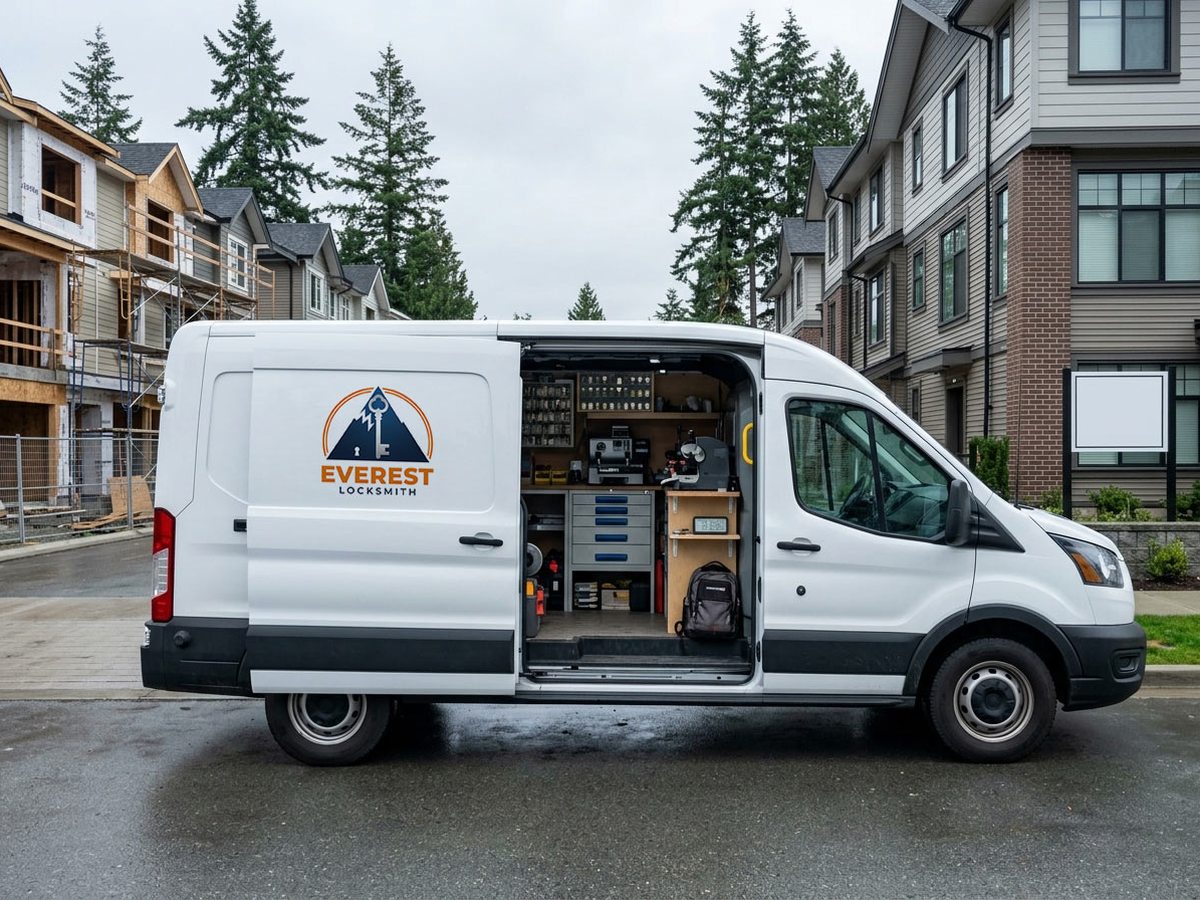 Everest Locksmith mobile service van on a call in Langley and White Rock