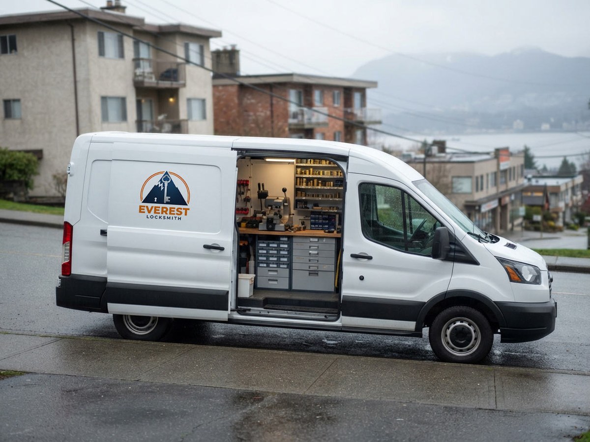 Everest Locksmith mobile service van on a call in the North Shore
