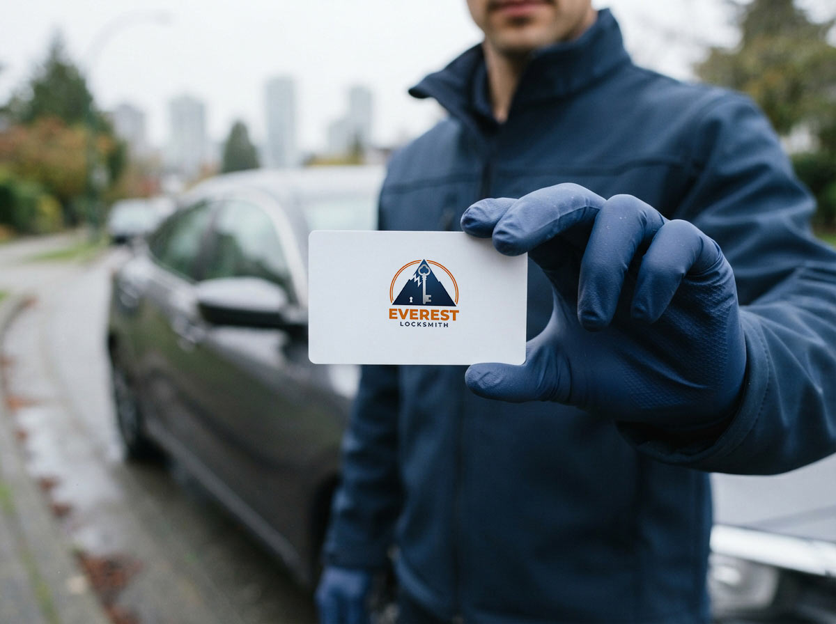 BC security worker licence card carried by every Everest Locksmith technician